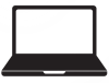 a black laptop with a blank screen